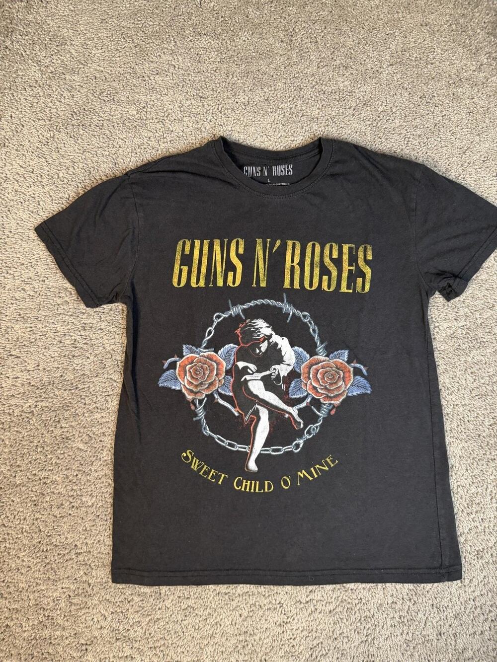 Guns N' Roses Shirt Womens L Black Sweet Child O Mine Graphic Crew Neck Cotton